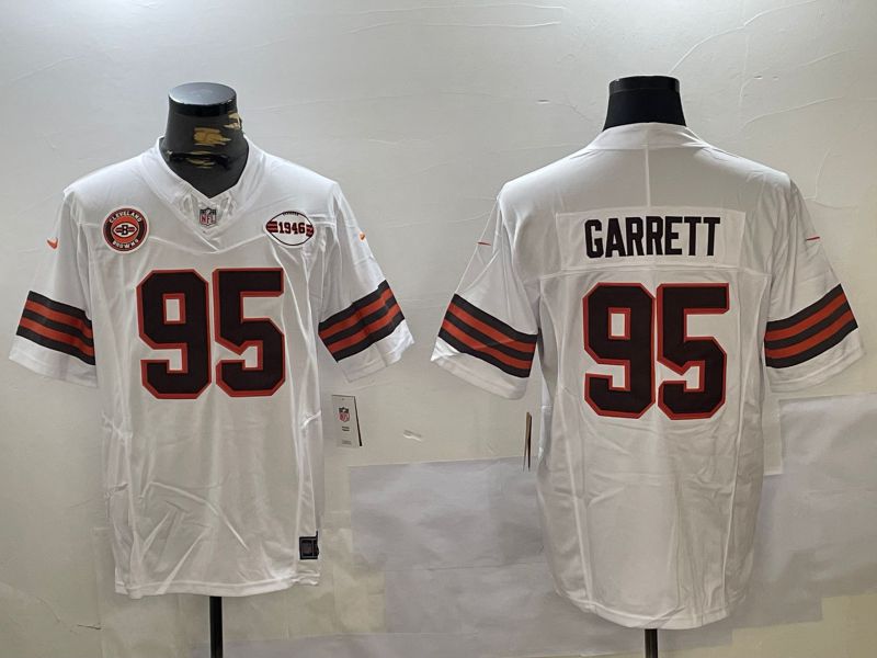 Men Cleveland Browns #95 Garrett White 2024 Nike Vapor Limited NFL Jersey style 4